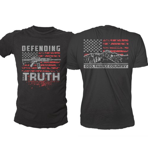 Develop a patriotic shirt that represents: The individual patriot, God, Family, Country Design by -Diamond Head-