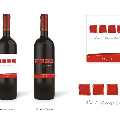 Glorie "Red Quartet" Wine Label Design Design by Andy J