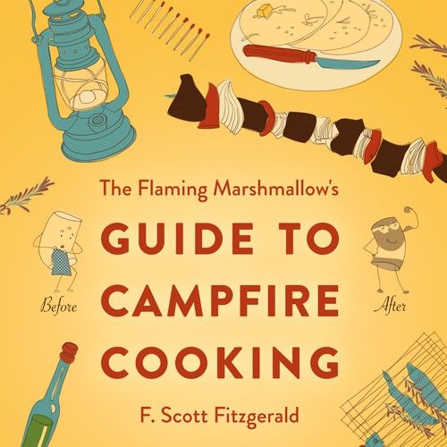 Create a cover design for a cookbook for camping. Diseño de Olef