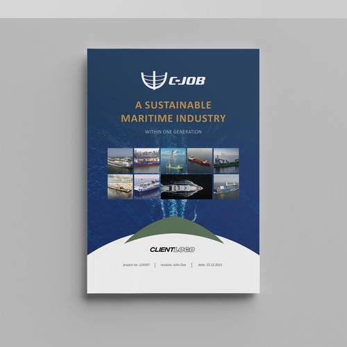 Innovative front cover/Word template to match ambitious sustainable maritime company Design by Clau.diu