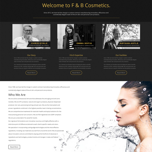 Black & gold themed website design Réalisé par WordpressExpert