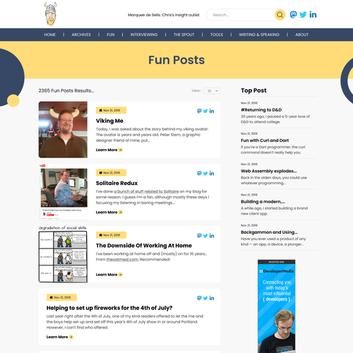modern redesign for fun technical blog site Design by Technology Wisdom