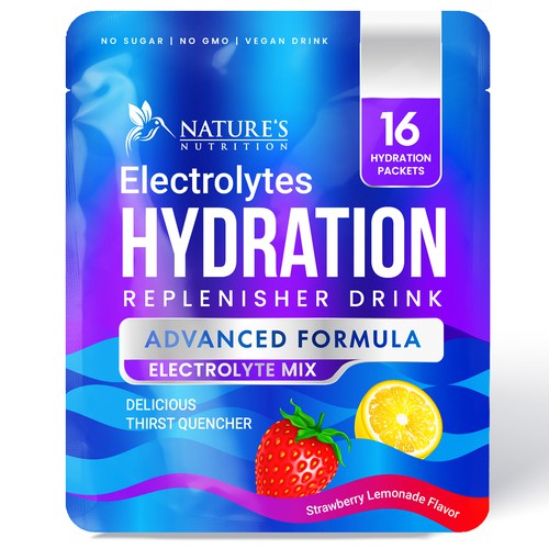 Refreshing Hydration Electrolytes Design Needed for Nature's Nutrition Design by Davi Giolo ★