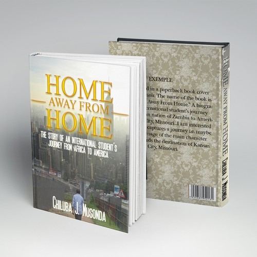 A book cover illustrating the journey of an international student from Africa to America Design by ilyasshoppus
