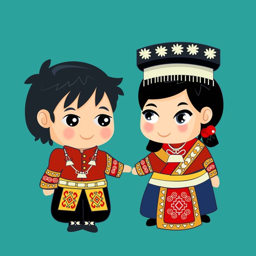 Design character dressed in traditional Hmong attire | Merchandise contest