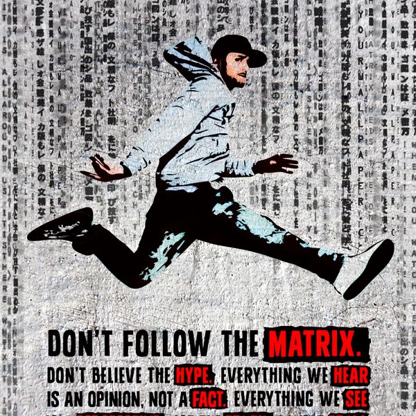 Urban street art, manifesto based postcard