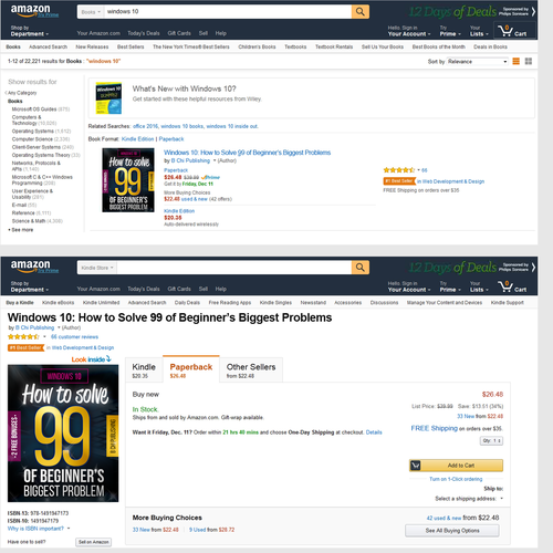 Create a *UNIQUE and BOLD Cover* for a Computer Book on Windows 10 (ebook and paperback) Design by eyereen