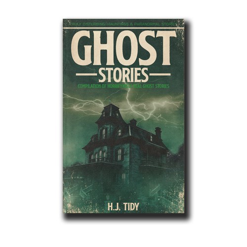 Retro style Ghost Stories eBook cover. Design by D-F-A