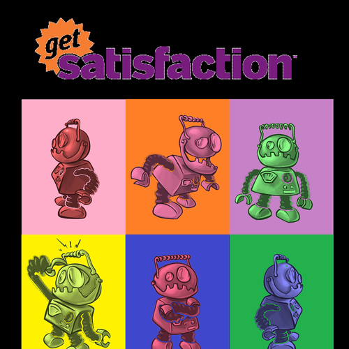 We are Get Satisfaction. We need a new company t shirt! HALP! Design von M9at3b