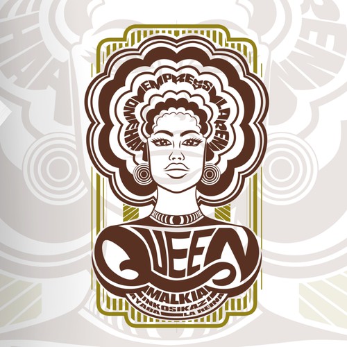 African Diaspora "QUEEN" Dialect T-Shirt Design Design by yuyunArts