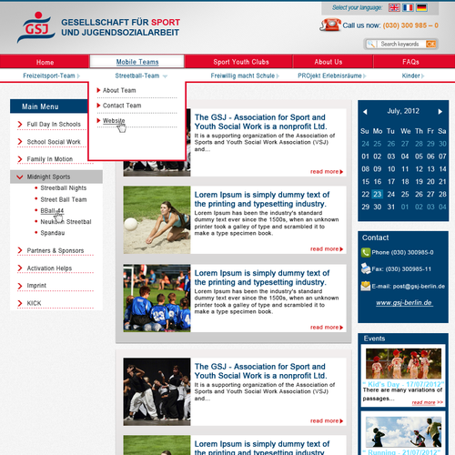 Web page design contest entry by Kristzen
