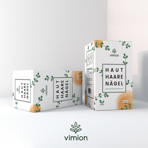 Packaging design for a German brand of high-quality food supplements Design by Francesca Macri