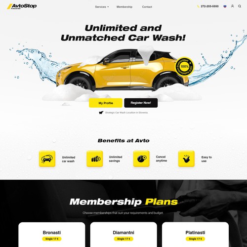 Car wash subscription Design by StyleWorks Studio