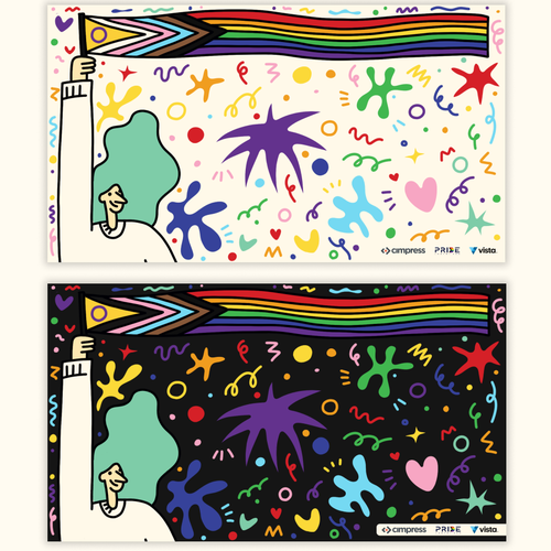 Virtual backgrounds for PRIDE month (multiple winners) Design by Lesli Mur