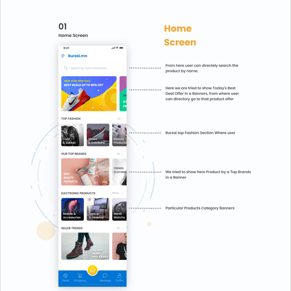 Design by Mob@ID titled "E-commerce App"