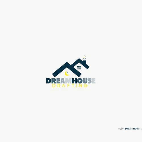 Creative word art logo for architectural design based company; Dream Home Drafting Design by bluejoy