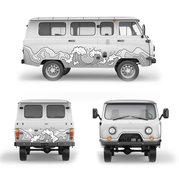 Design by Vladimir T. titled "The vehicle visual identity for an off-road traveling"