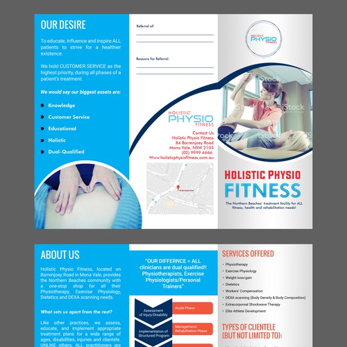 Physiotherapy clinic needs professional pamphlet Réalisé par Soma123