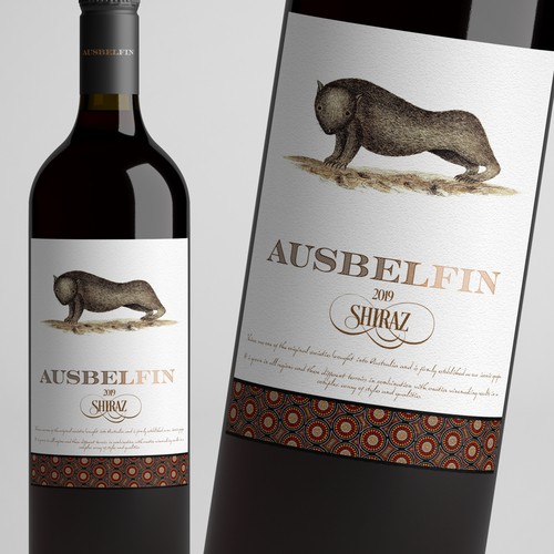 simple and elegant wine label Design by Windmill Designer™