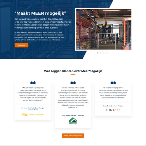 Creative website templates for a leading pallet racks company_ Meermagazijn Design by Aj3664