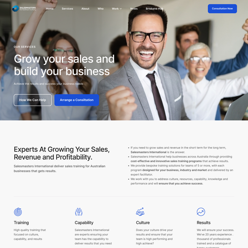 Create an engaging website for a world leading sales consulting company Diseño de Degie Tatanusa