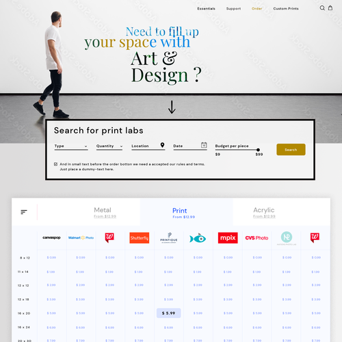 Design Print comparison website Design by nazdesigns7