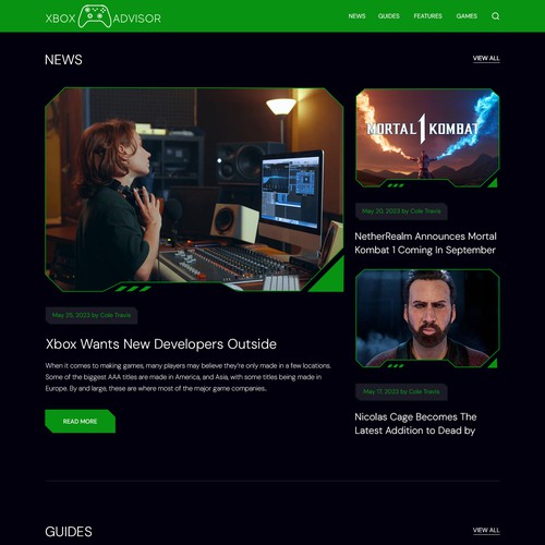 Require a modern and creative website design for a Xbox gaming blog Design by Adventix