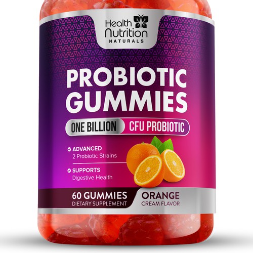 Healthy Probiotic Gummies Label needed for Health Nutrition Design by GayanMH