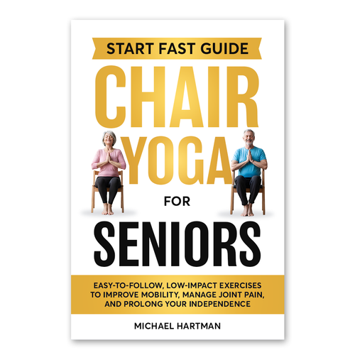 Attention grabbing book cover for "chair yoga for seniors" Design réalisé par Knorpics