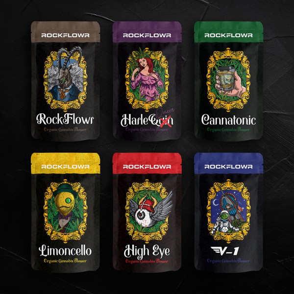 Rockflowr Cannabis packaging design
