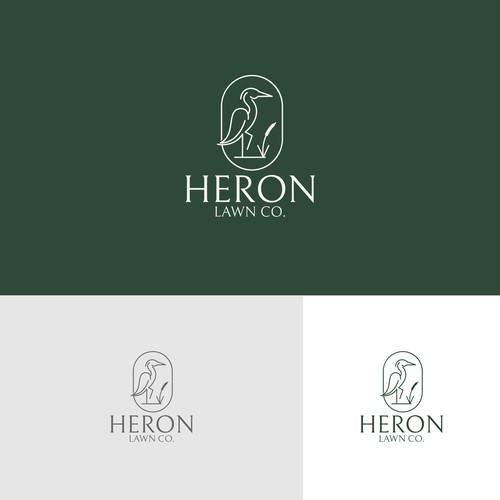 Modern Lawn Care Business with Heron Design by MisterR