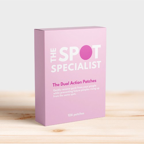 Pimple Patch PACKAGING to appeal to FEMALE BEAUTY user Design by BarbaraKu