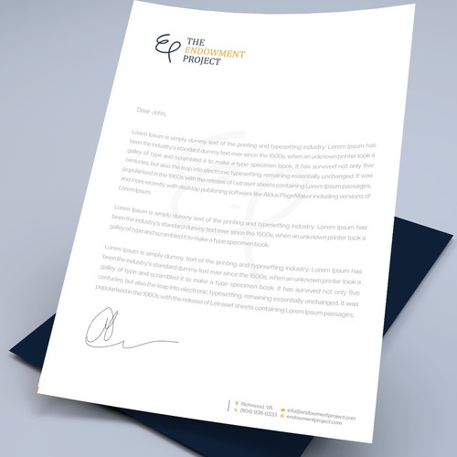 Clean, simple note design, The Endowment Project Design by Xclusive16