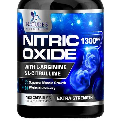 Nitric Oxide label design needed for Nature's Nutrition Réalisé par rembrandtjurin