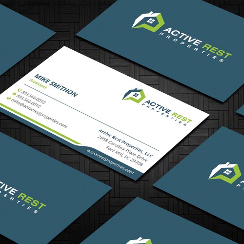 Modern Business Cards for Active Rest Properties Design by Taaiebah