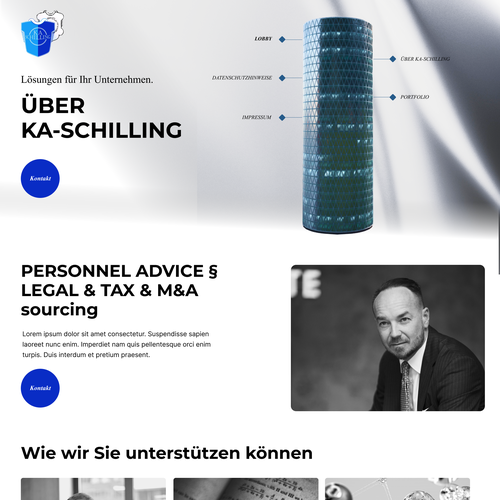 Designs | Futuristic Royal Blue for law-firm - headhunter | Web page ...