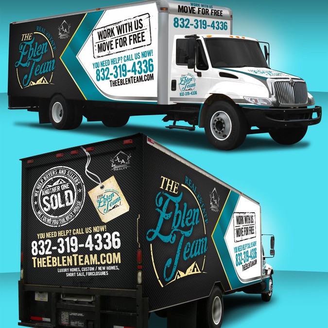 Box truck for real estate needs a powerful wrap Car, truck or van