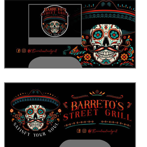 barreto's street grill food trailer wrap