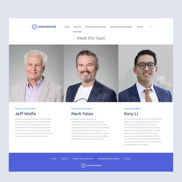 Clean energy website design