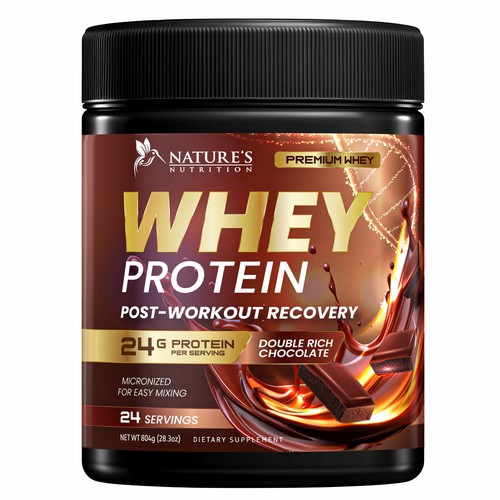 Tasty Whey Protein Chocolate Design Needed for Nature's Nutrition Design by Davi Giolo ★