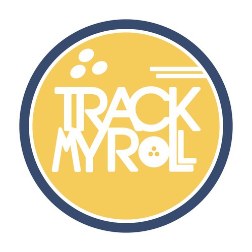 Create a logo for a bowling ball tracking app called "Track My Roll
