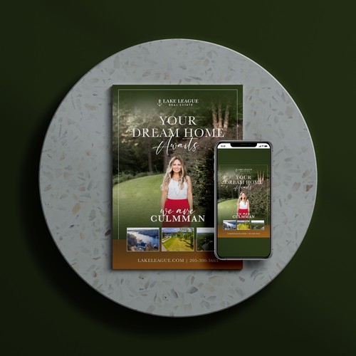 Need a full page magazine ad transitioning a new real estate company into town Design by @rysmrn