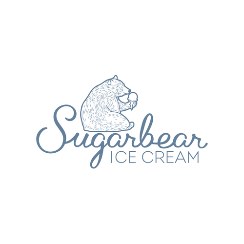 Create a vintage, monochromatic bear logo for Sugarbear Ice Cream! Design by KelvinH