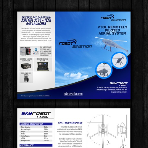 clean, high-tech flyer design for drones/UAVs that gives confidence and ...