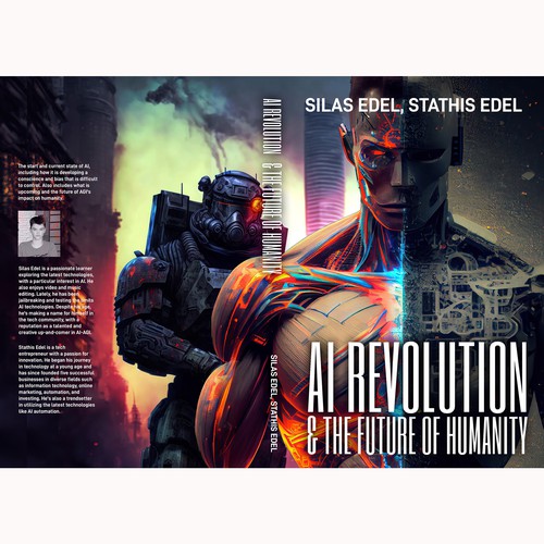 Futuristic AI Book Cover - AI vs Humans/Dark Design by Aaniyah.ahmed