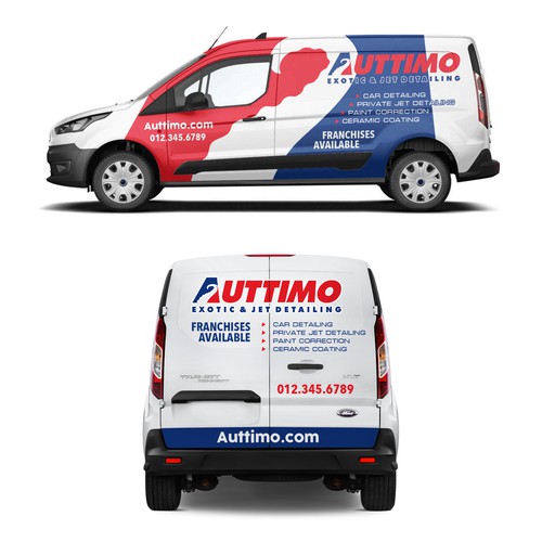 Eye- Catching Van Wrap for our Exotic car & Private Jet Detailing Business. Design by Rockyman