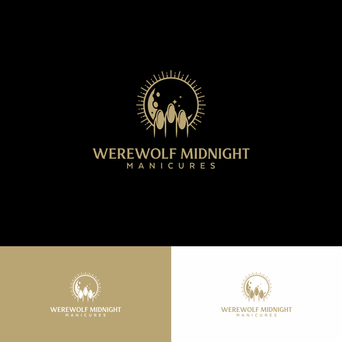 99d: Werewolf Midnight Manicures logo Design by onder