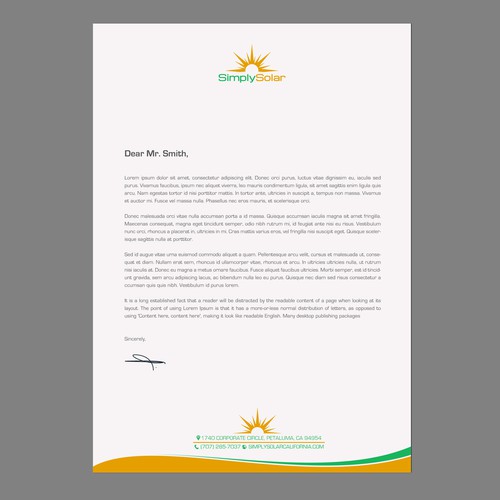 "Renewable Energy Company Letterhead" Design by chandrayaan.creative