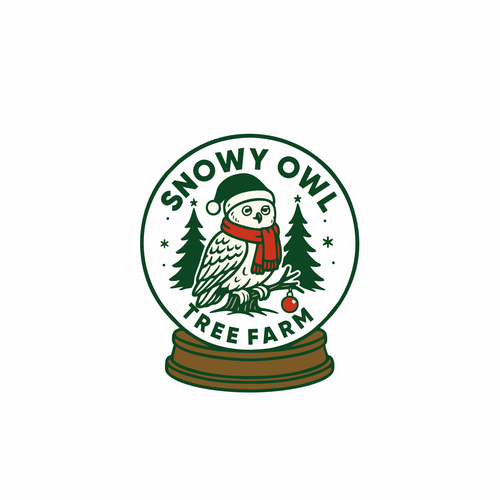 Snowy Owl Christmas Tree Farm ---LOGO COMPETITION! Design by #hjp