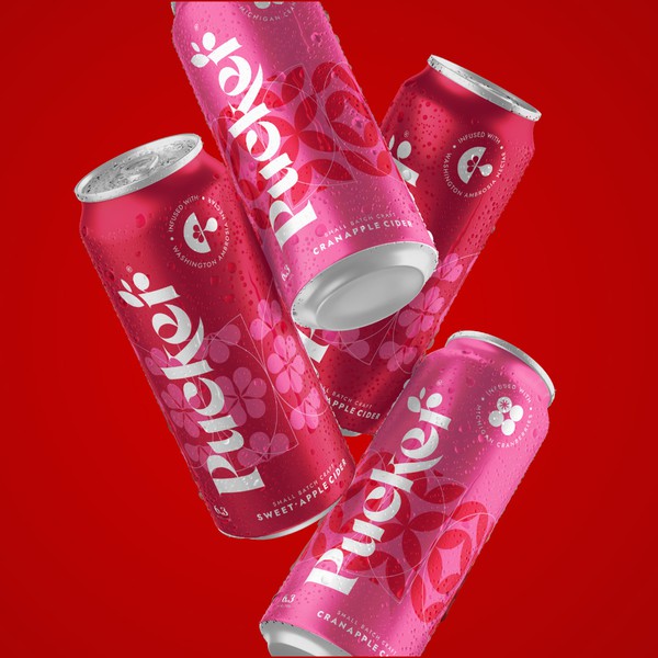 Pucker Cider House Logo and Product Design